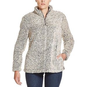 Weatherproof | Sherpa Pullover Sweatshirt White Brown Women’s Size Medium